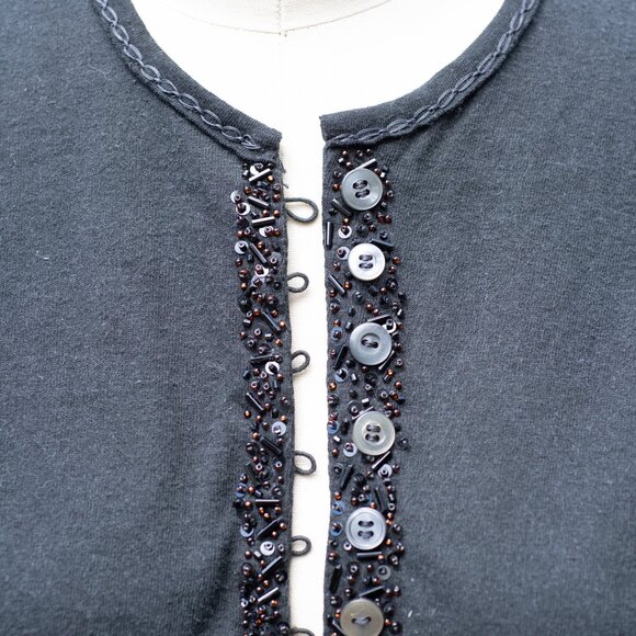 Project Alabama Hand-stitched & Beaded Organic Black Blazer - Picture 5 of 7